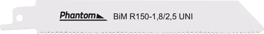 WebExtraImage Phantom HSS-Co 8% Bi-Metal Sabre Saw Blade R 150-1‚8/2‚5 UNI PU 5