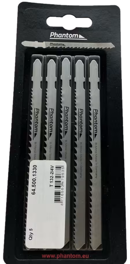 WebExtraImage Phantom Hojas de sierra de calar HSS Bi-metal T 132-2/4 UNI Ud. embalaje 5