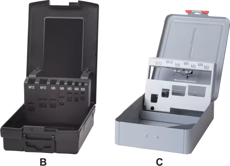 WebCategoryImage Phantom Set Threading Tools‚ Cassette ISO 529 empty M3-M12 X 3