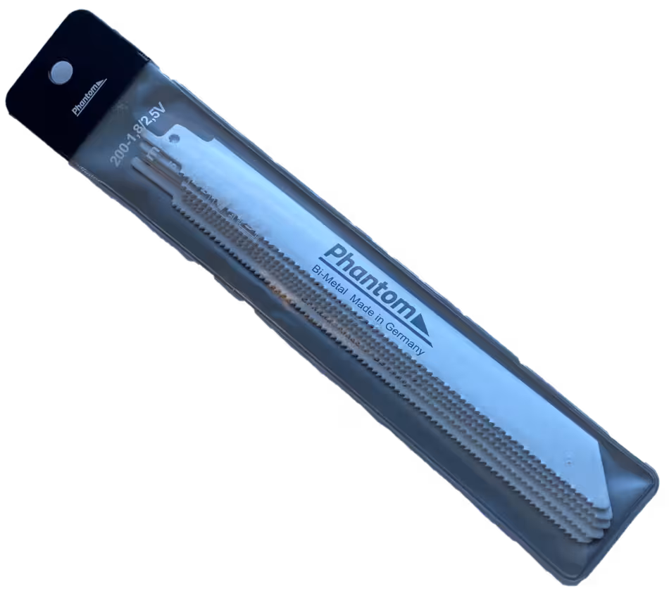 WebExtraImage Phantom Hojas de sierra de sable HSS-Co 8% Bi-Metal R 200-1‚8/2‚5V Ud. embalaje 5
