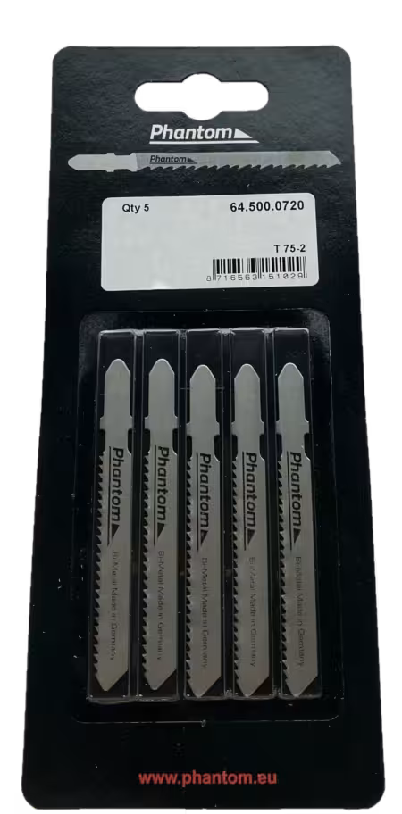 WebExtraImage Phantom Hojas de sierra de calar HSS Bi-metal T 75-2 Ud. embalaje 5