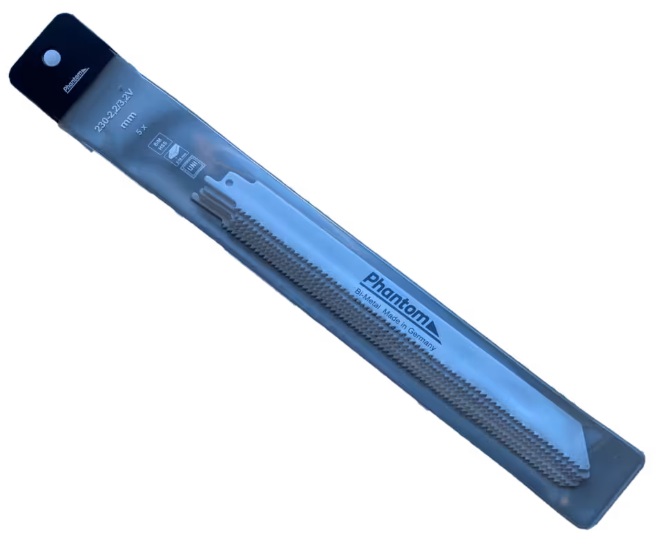WebExtraImage Phantom HSS-Co 8% Bi-Metal Sabre Saw Blade R 230-2‚5/3‚2V PU 5