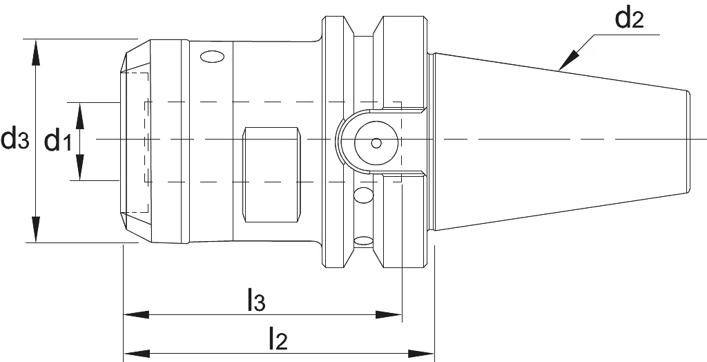 Drawing Phantom Hydrodehnhouder‚ Heavy Duty‚ ISO 7388-2 (MAS-BT) BT40 20mm L72‚5