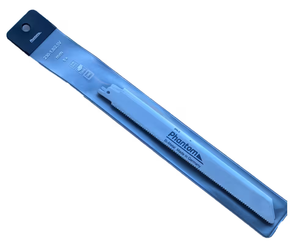 WebExtraImage Phantom HSS-Co 8% Bi-Metal Sabre Saw Blade R230-1‚8/2‚5 UNI PU 5