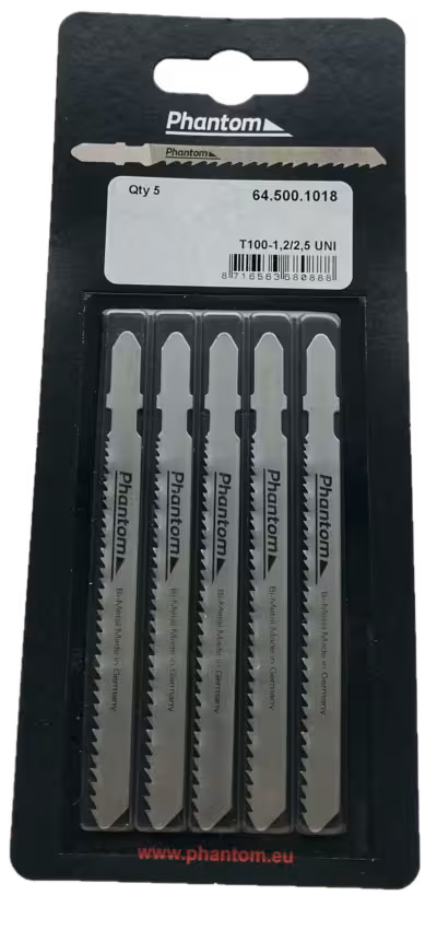 WebExtraImage Phantom Lame de scie sauteuse HSS Bi-métal T100-1‚2/2‚5 UNI UC 5