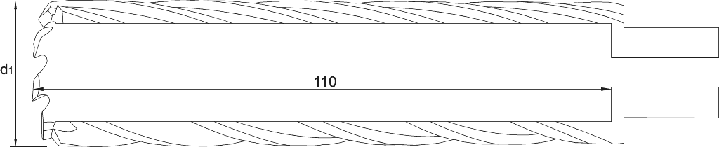 Drawing Phantom HSS-EX Annular Cutter cutting depth 110 mm 18 mm