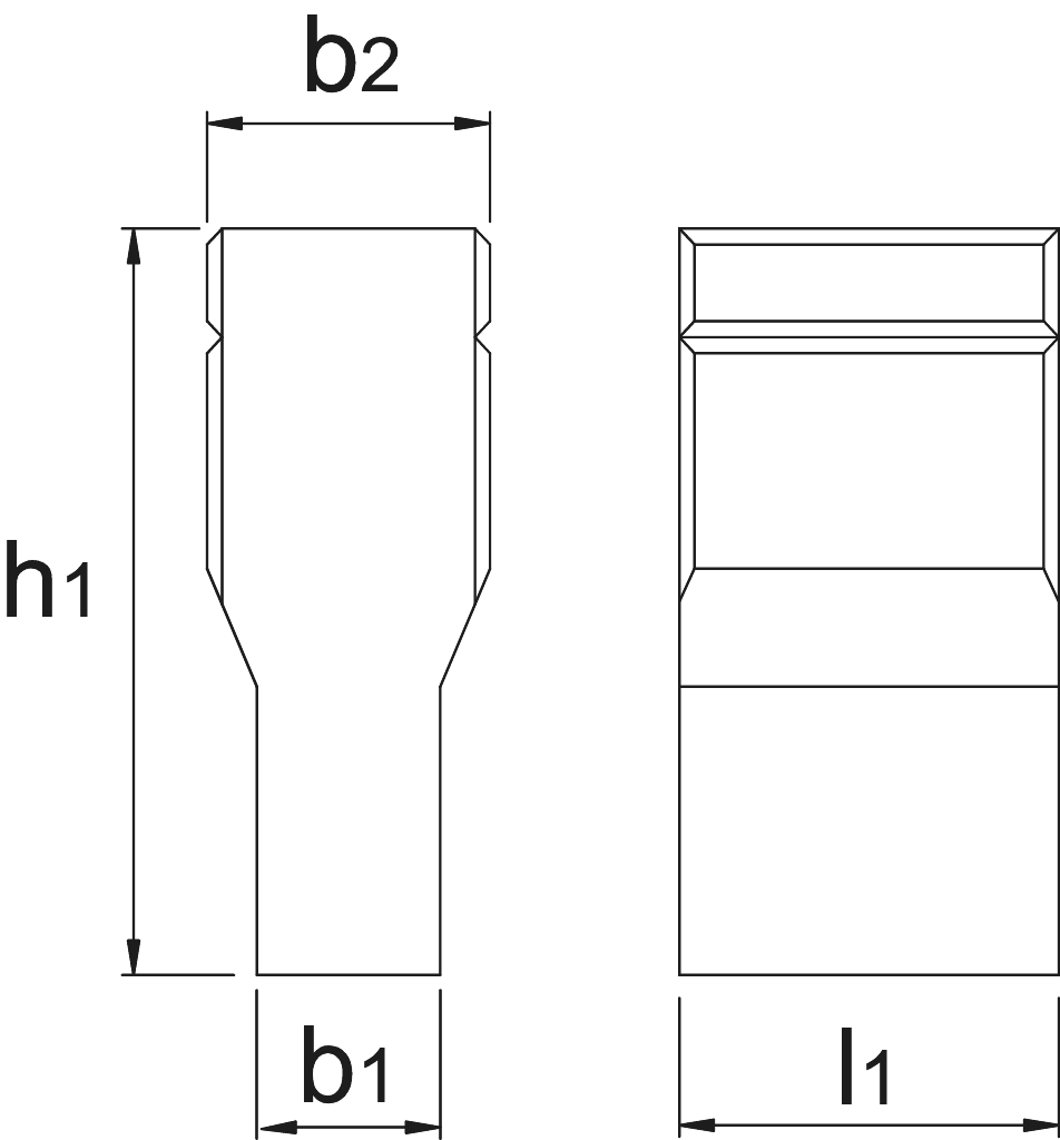 Drawing DIN 6323 T-Block‚ carburized and ground 10 x 12 mm