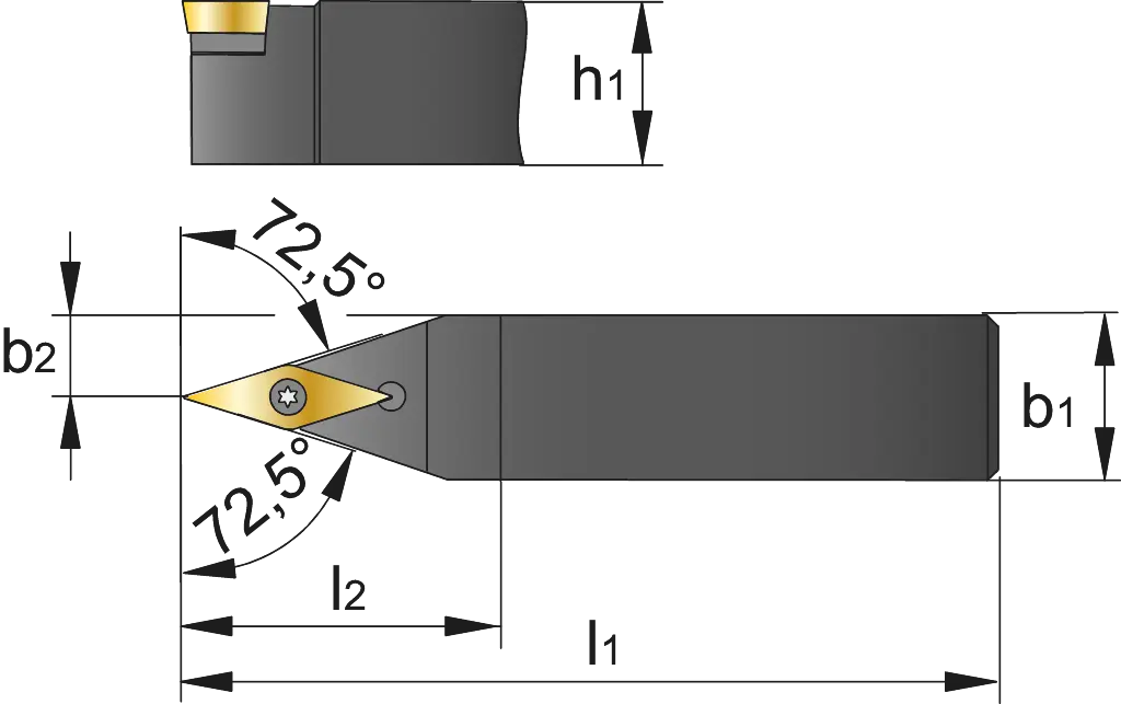 Drawing Phantom Cranked Knife Tool‚ 72° 30' SVVCN 1616-H11