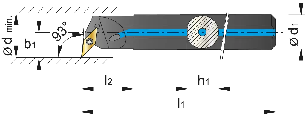 Drawing Phantom Internal Boring Bar‚ 93° A16M-SVUCR 11