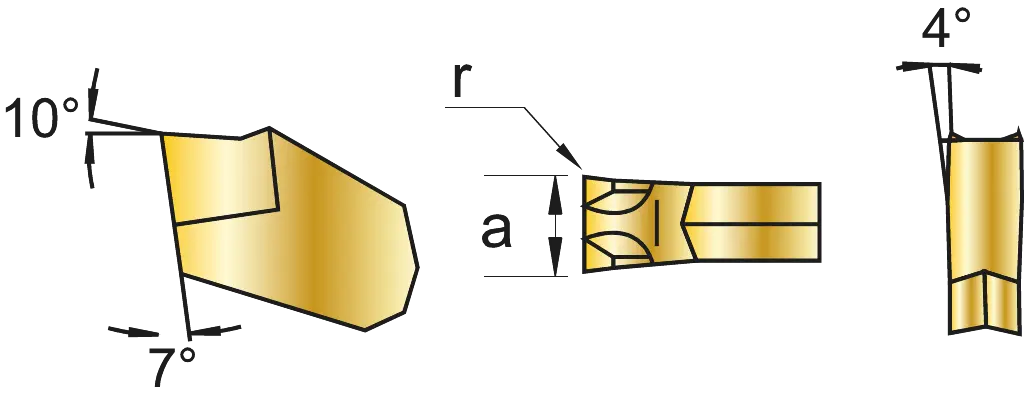 Drawing Phantom Carbide Cut-off Insert FX 3UM UI30 (HC-P25/M25/K20)