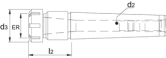 Drawing International Tools ECO PRO ER Collet Chuck‚ MT according to DIN 228-A ISO 15488-C (DIN 6499-C) MT2 ER25