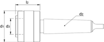 Drawing Phantom Quick Change Tap Chuck‚ without axial compensation‚ for usage with bushes for tapping‚ DIN 228-B MT2 Gr. 1 -M2-M14