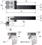 Drawing Phantom Cut-knurling tool type MFCNC 16 x 16