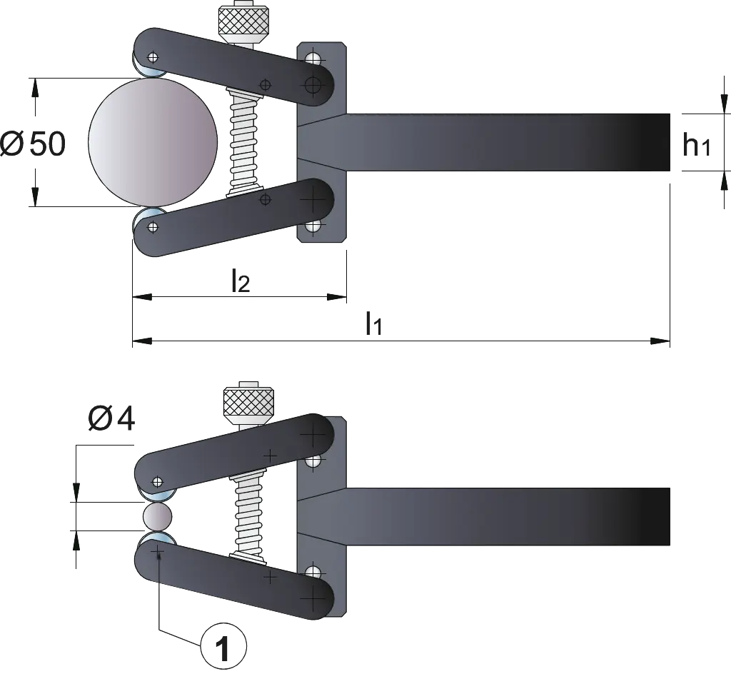 Drawing Phantom Pressure knurlingtool Type M3 25 x 18