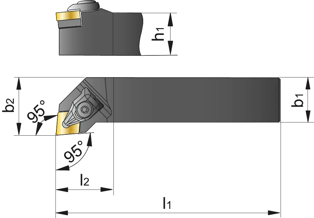 Drawing Phantom Cranked Knife Tool‚ 95° DCLNR 2020 K12