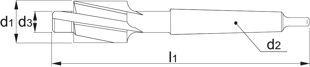 Drawing Phantom HSS-E Counterbore DIN 373 180°‚ medial tolerances‚ MT 2 M10 11x18