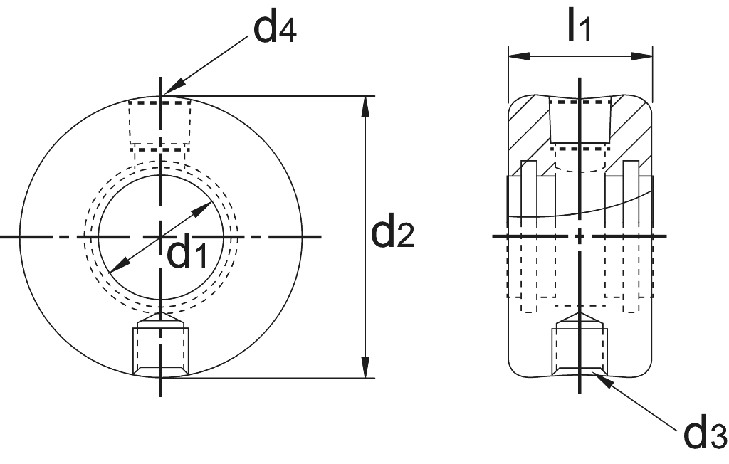 Drawing Phantom Coolant ring for insert drill Gr. 00-05