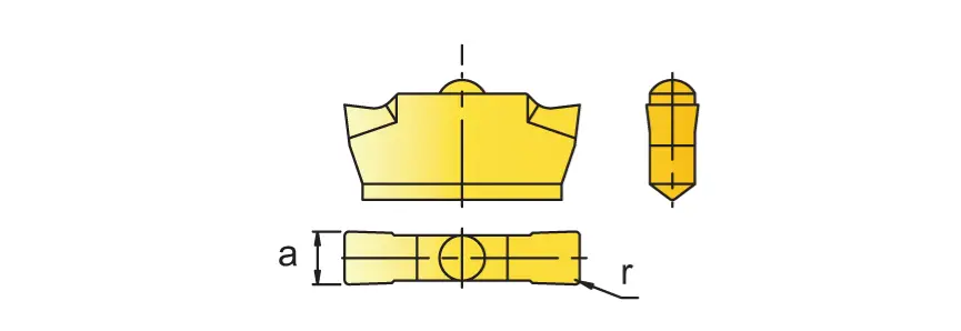 Drawing Phantom Carbide Cut-off Insert double-sided EJN 3 PC30 (HC-P35/M25)