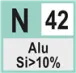 Beperkt geschikt voor gietaluminium Si 10 - 24%